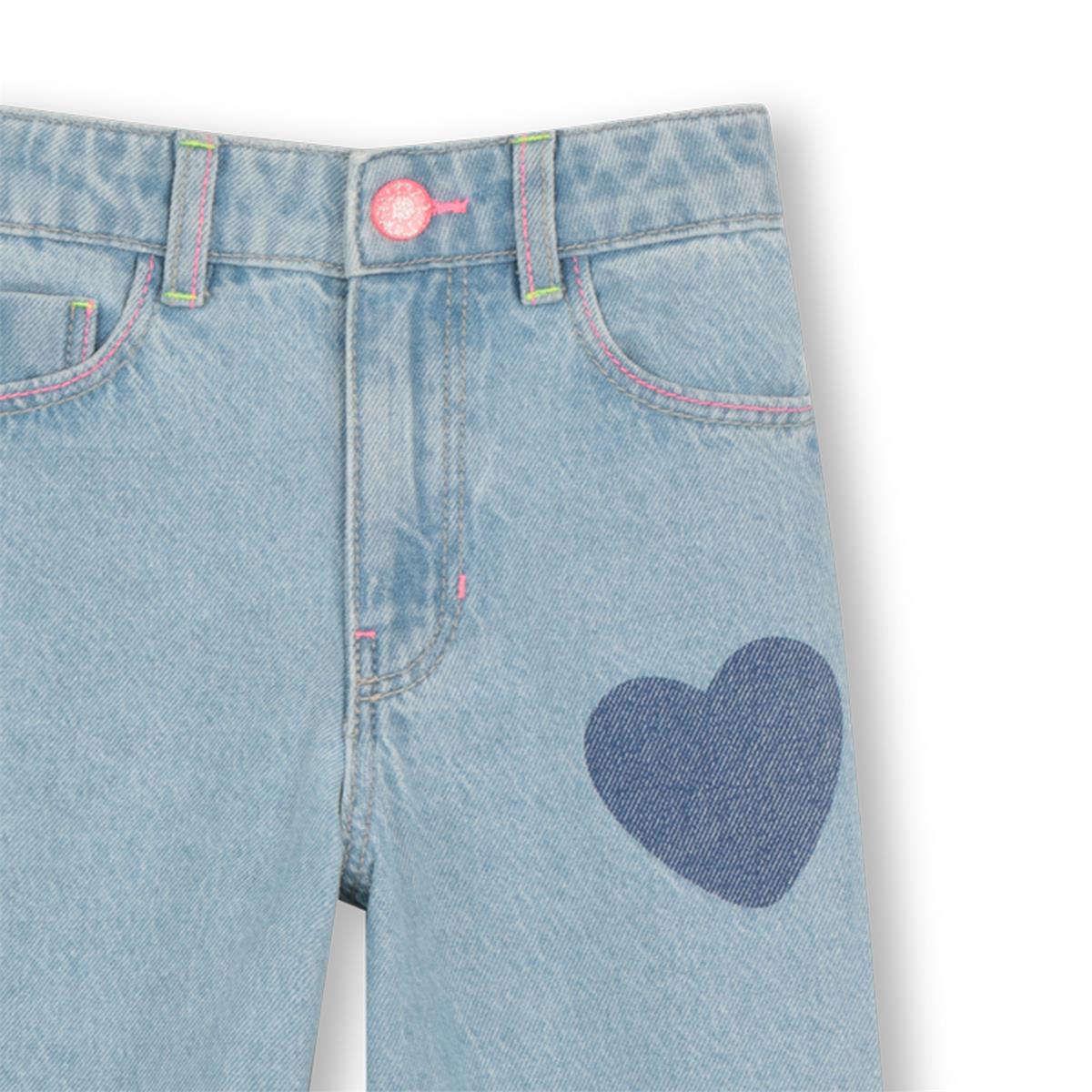 Billieblush - Double stone & heart denim pants