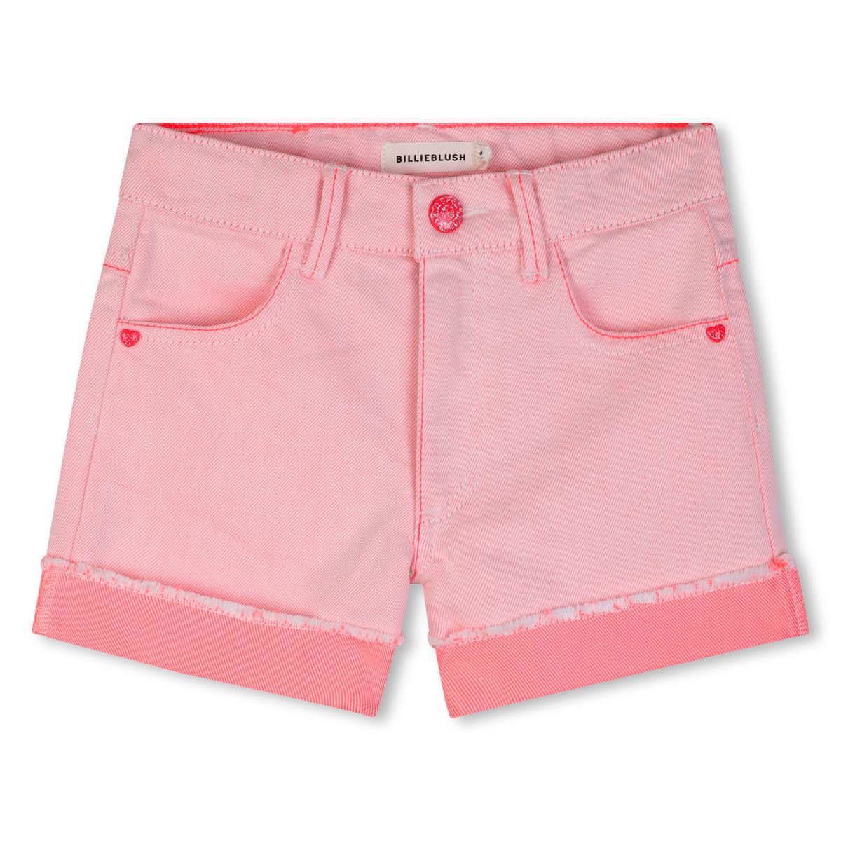 Billieblush - Ecruroze twill short en zak met pailletten