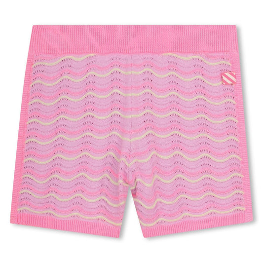 Billieblush - Short en tricot & rayé guimauve