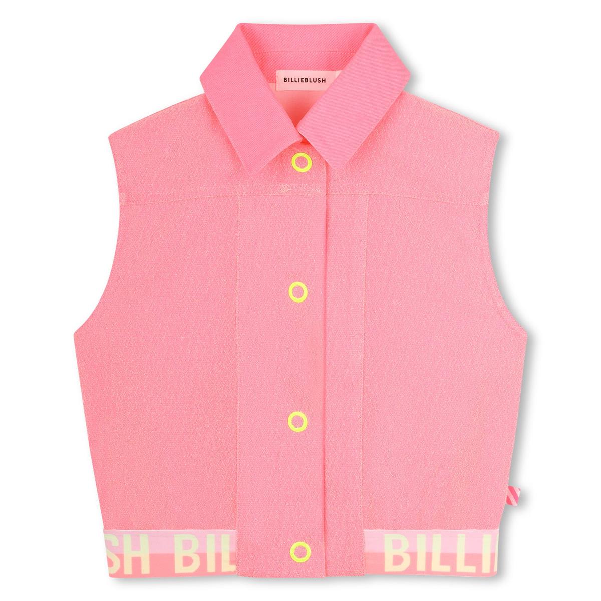 Billieblush – Glitzernde neonpinke ärmellose Jacke