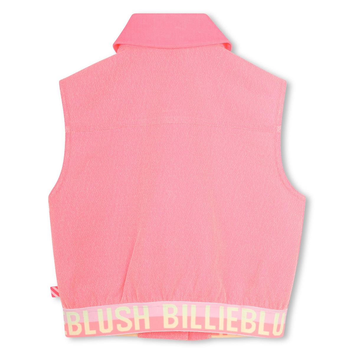 Billieblush – Glitzernde neonpinke ärmellose Jacke
