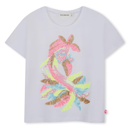 Billieblush Mushu wit T-shirt met pailletten