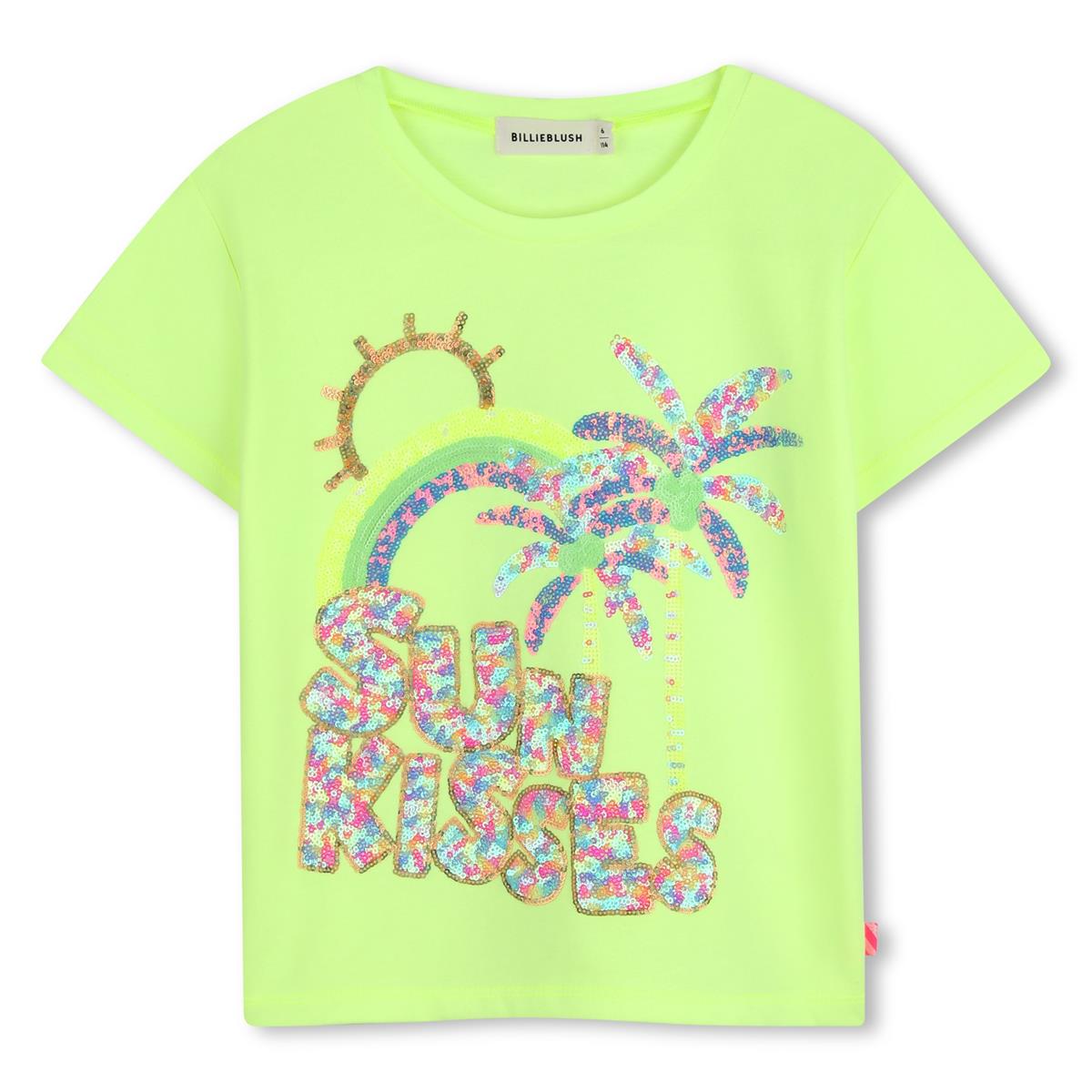 Billieblush - Camiseta verde limón “Besos de sol”