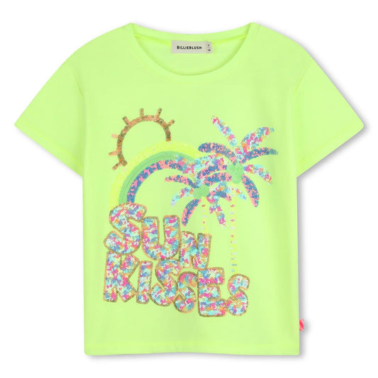 Billieblush - Camiseta verde limón “Besos de sol”