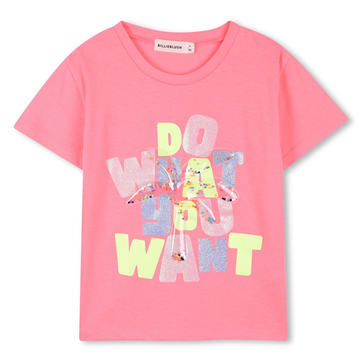Billieblush – „Do want you want“ neonpinkes T-Shirt