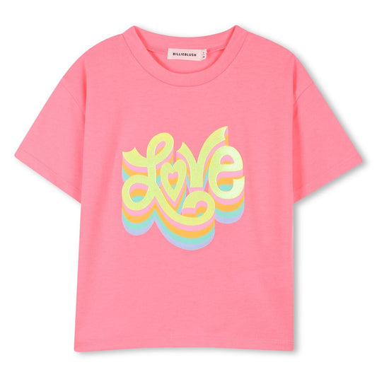 Billieblush – Neonpinkes „Love“-T-Shirt