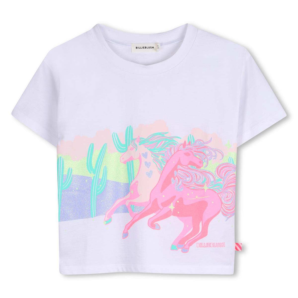 Billieblush - Camiseta blanca de dos caballos