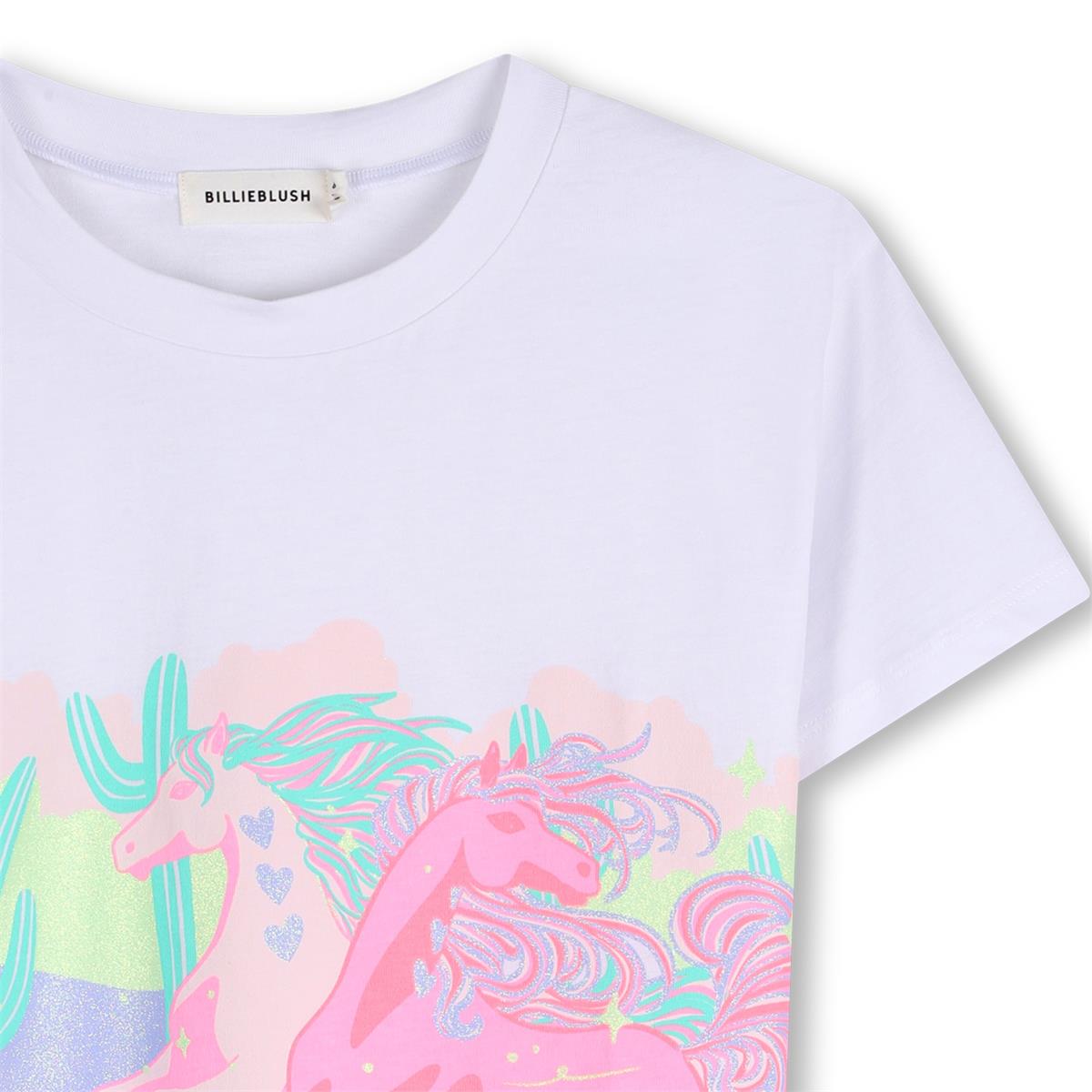 Billieblush - Camiseta blanca de dos caballos