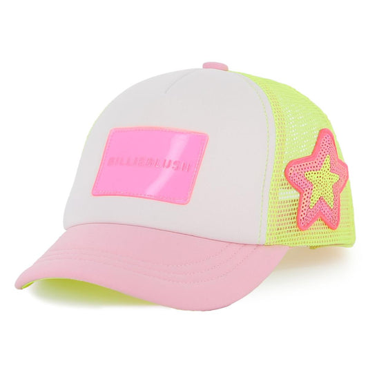 Billieblush - Casquette treillis & badge fluo