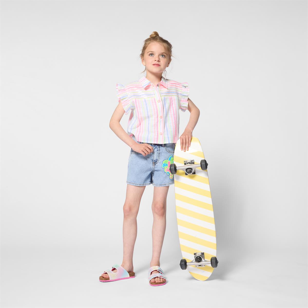 Billieblush – Gestreiftes Hemd mit Rüschenärmeln