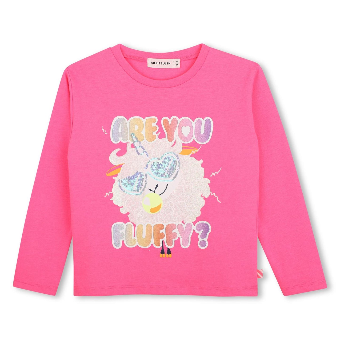 Billieblush - T-shirt fuchsia sequins & paillettes  "Fluffy"
