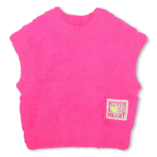 Billieblush - Fuchsia fuzzy sleeveless sweater