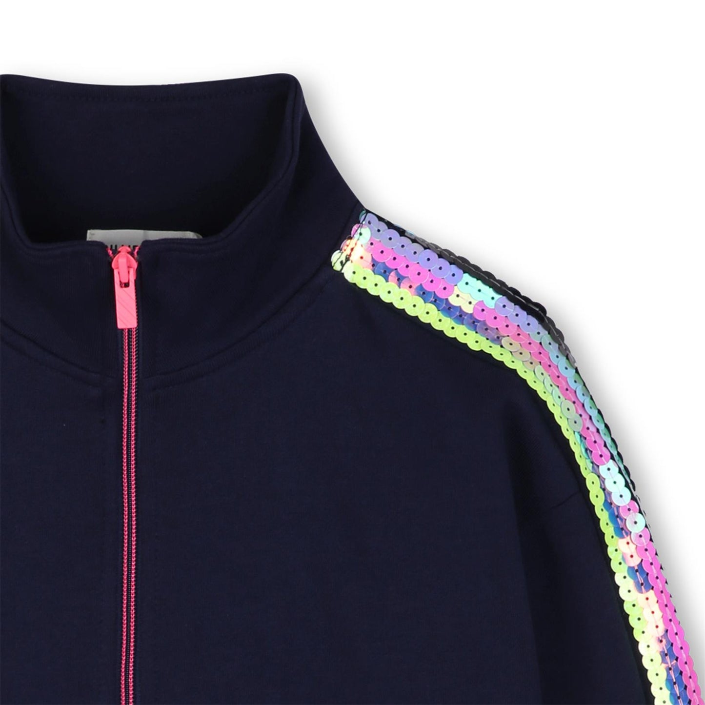 Billieblush - Cardigan zippé navy & bande sequin