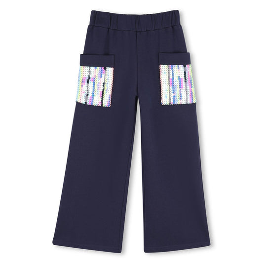 Billieblush – Marineblaue Jogginghose und Paillettentaschen