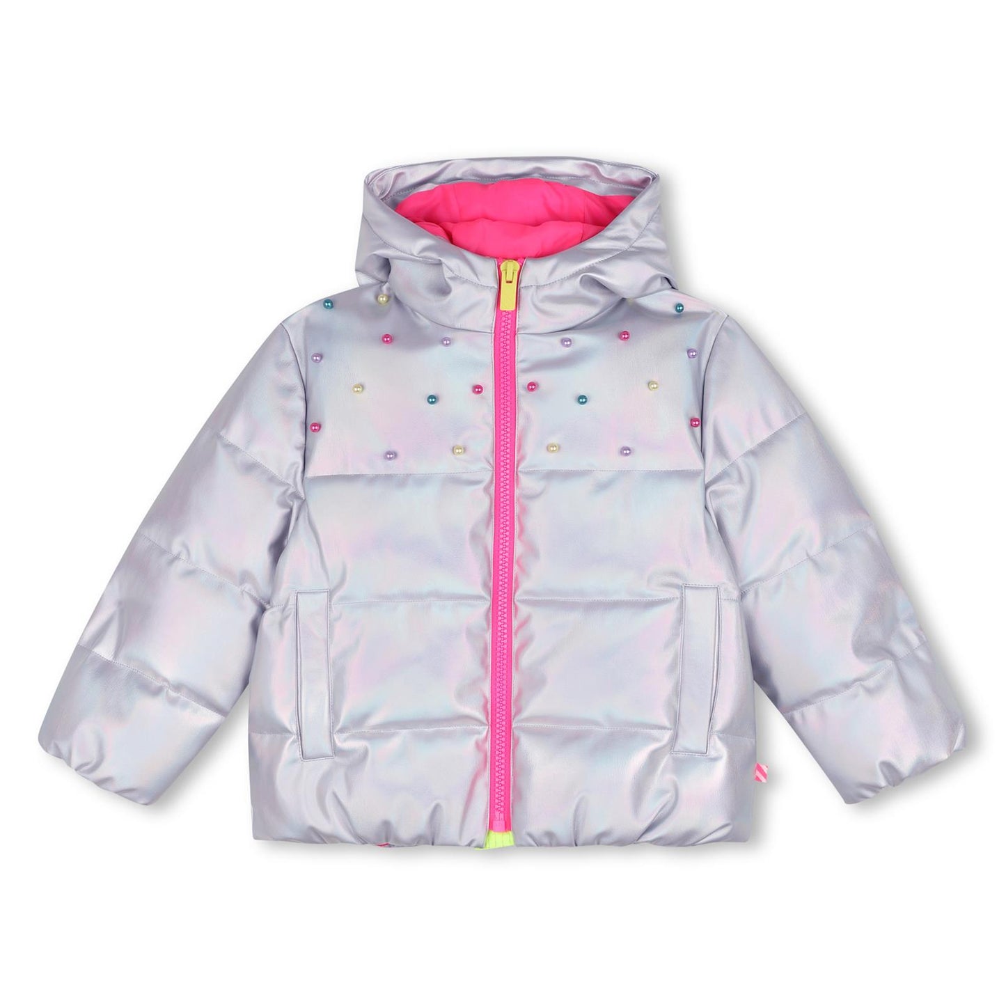 Billieblush - Doudoune nacrée à capuche & perles multicolores