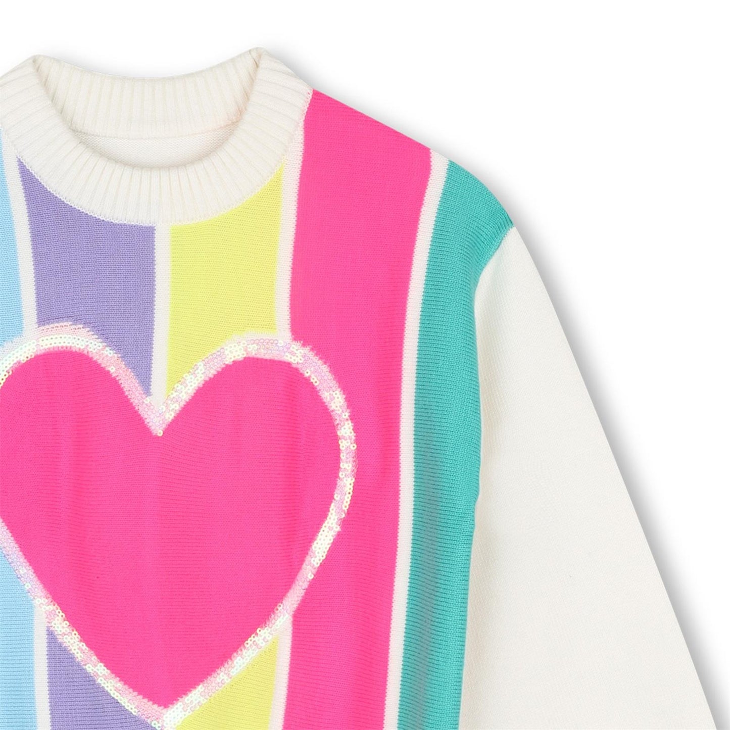 Billieblush - Pull en tricot rayé & coeur