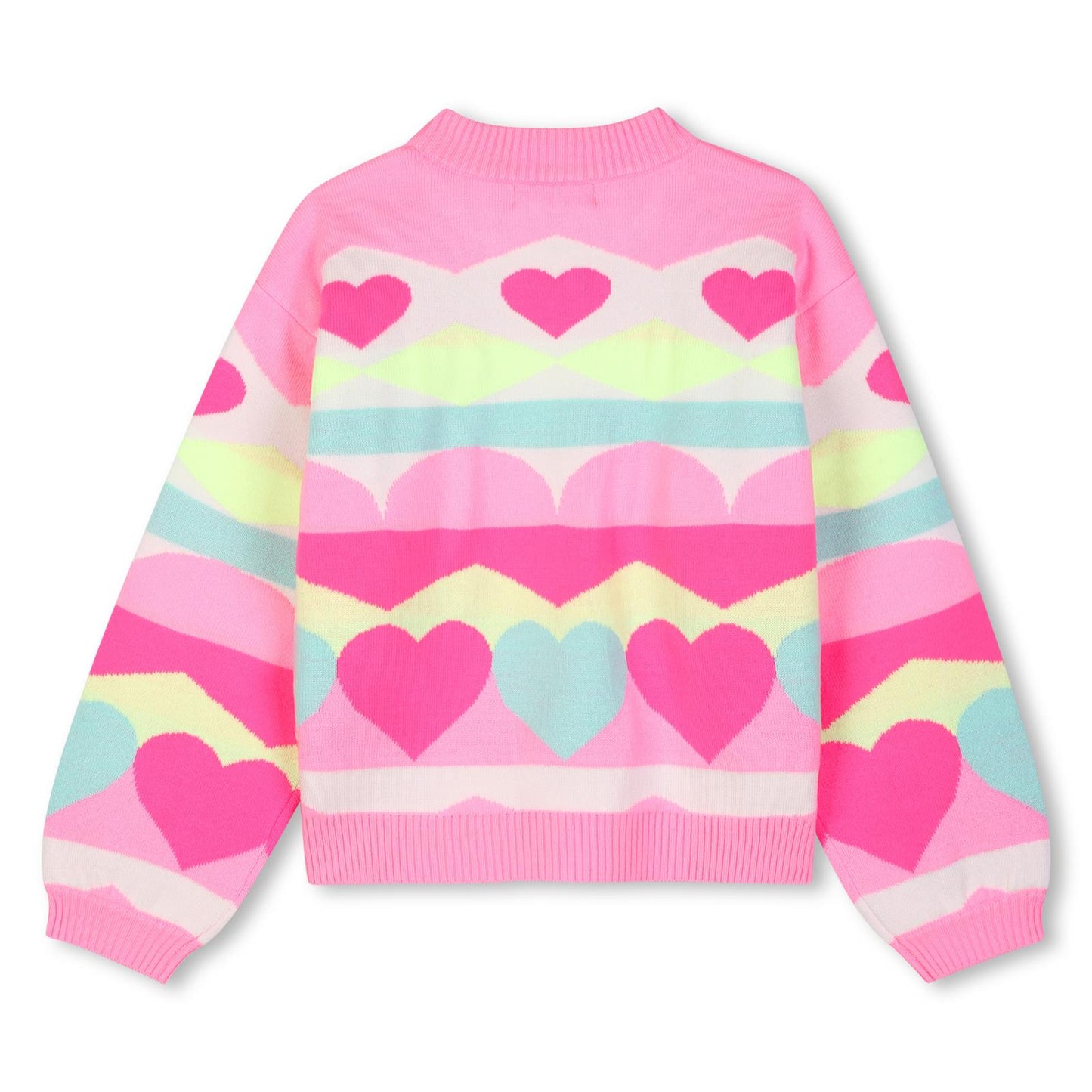Billieblush - Pull en tricot jacquard multicolore & coeur