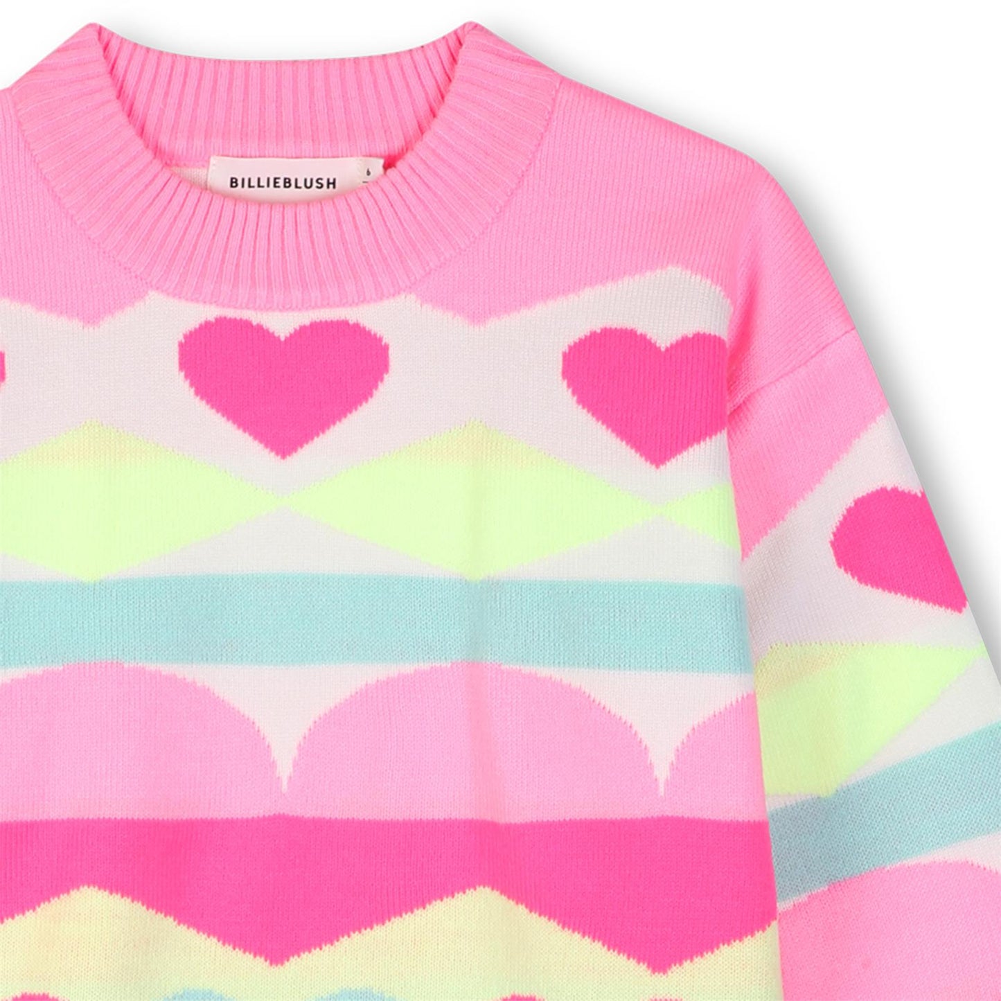 Billieblush - Pull en tricot jacquard multicolore & coeur