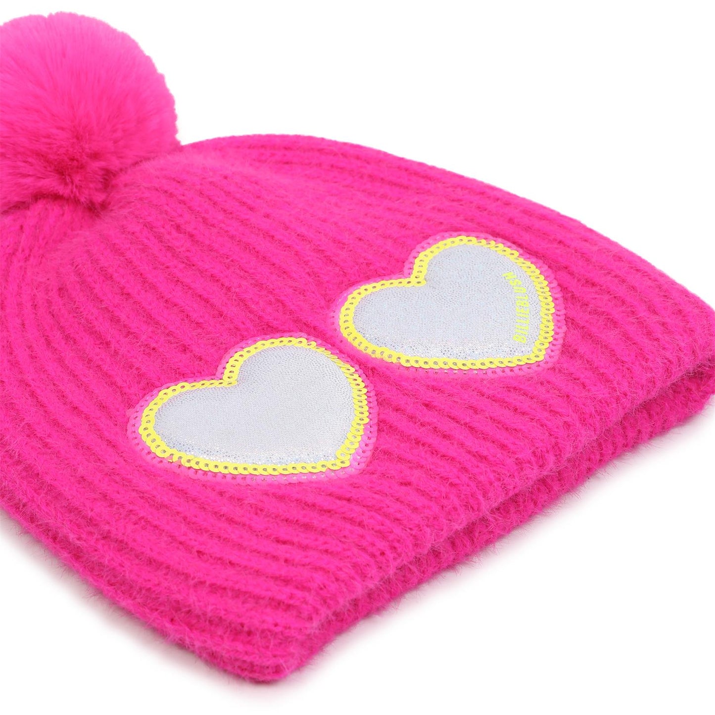 Billieblush - Bonnet fuchsia pompon & COEURS
