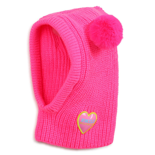 Billieblush - Fuchsia fleece balaclava & two pompoms