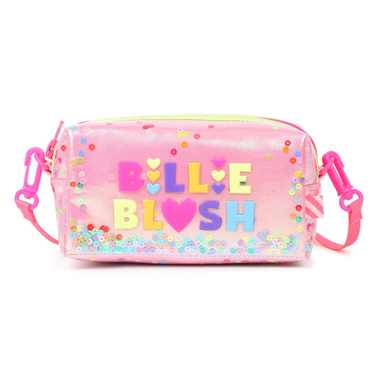 Billieblush - Trousse rose brillante à reflet rose & sequins