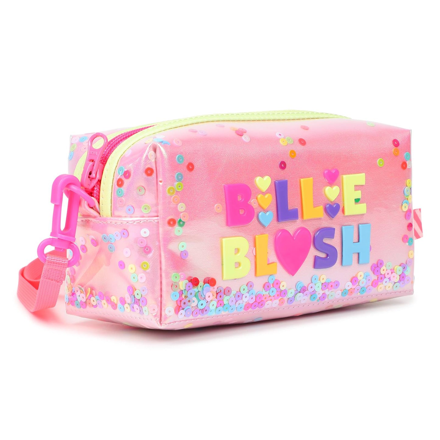 Billieblush - Trousse rose brillante à reflet rose & sequins