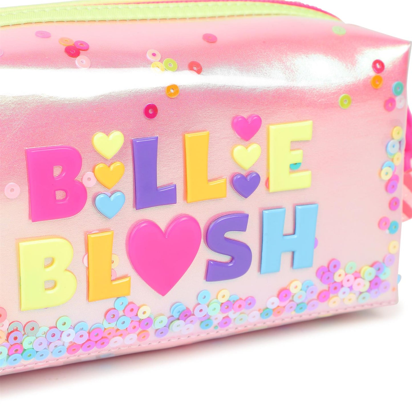 Billieblush - Trousse rose brillante à reflet rose & sequins