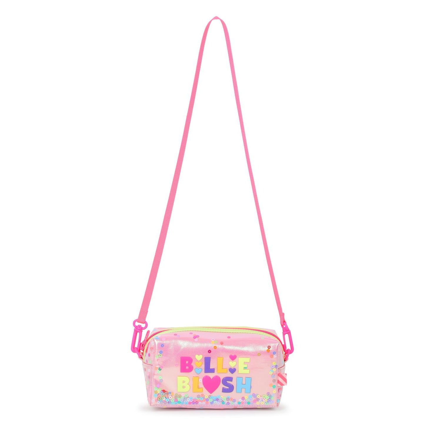 Billieblush - Trousse rose brillante à reflet rose & sequins