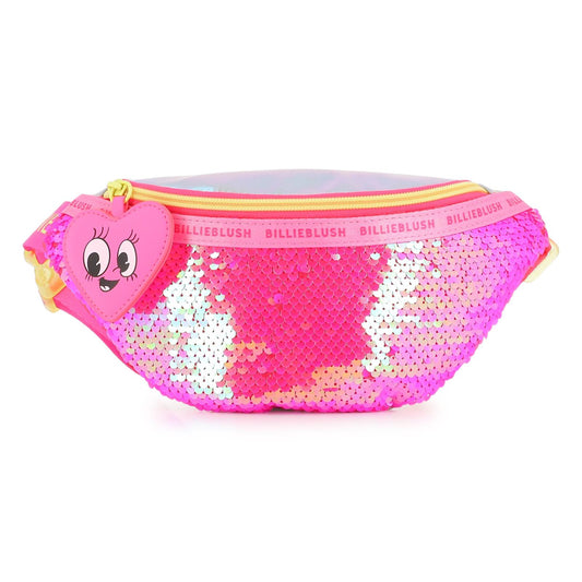 Billielbush - Sac banane à sequins fuchsia & matère brillante