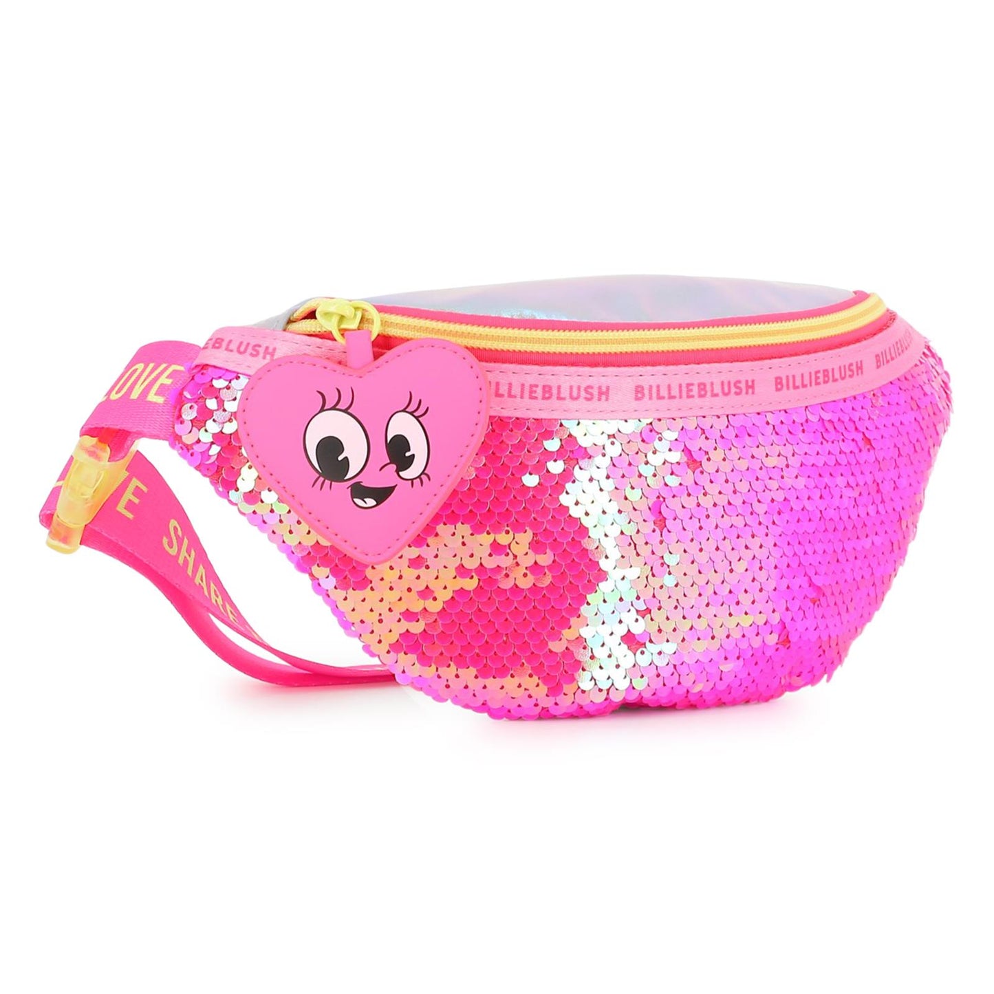 Billielbush - Sac banane à sequins fuchsia & matère brillante