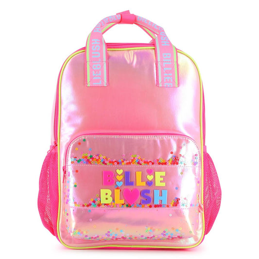Billieblush - Sac à dos format école brillant à reflets rose