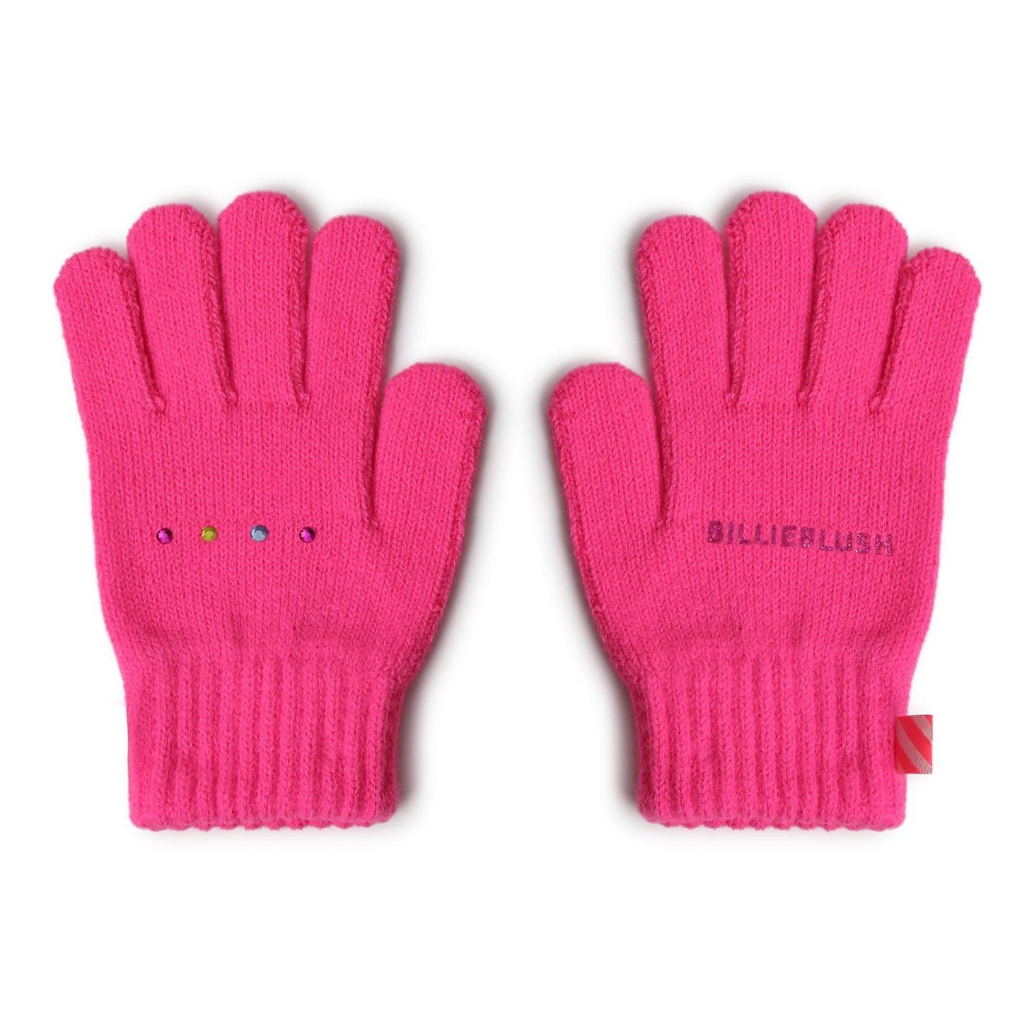 Billieblush - Gants fuchsia à strass