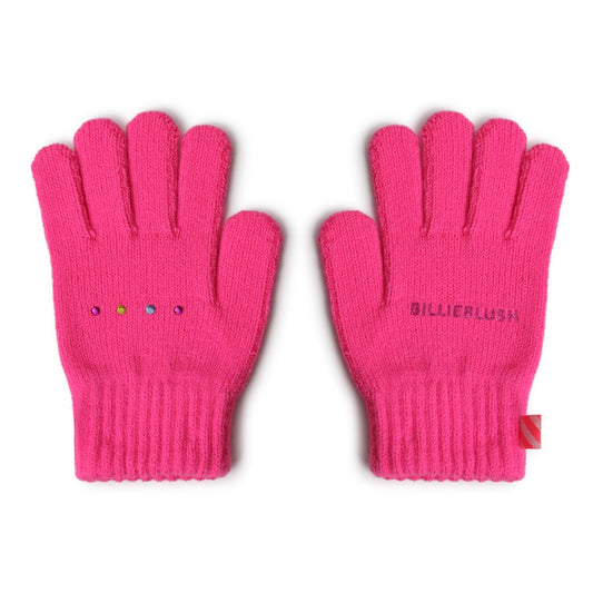 Billieblush - Fuchsia gloves with rhinestones