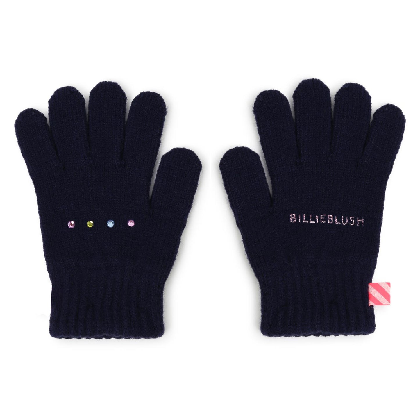 Billieblush - Gants navy à strass