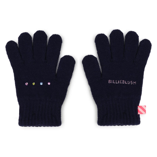 Billieblush - Navy gloves with rhinestones
