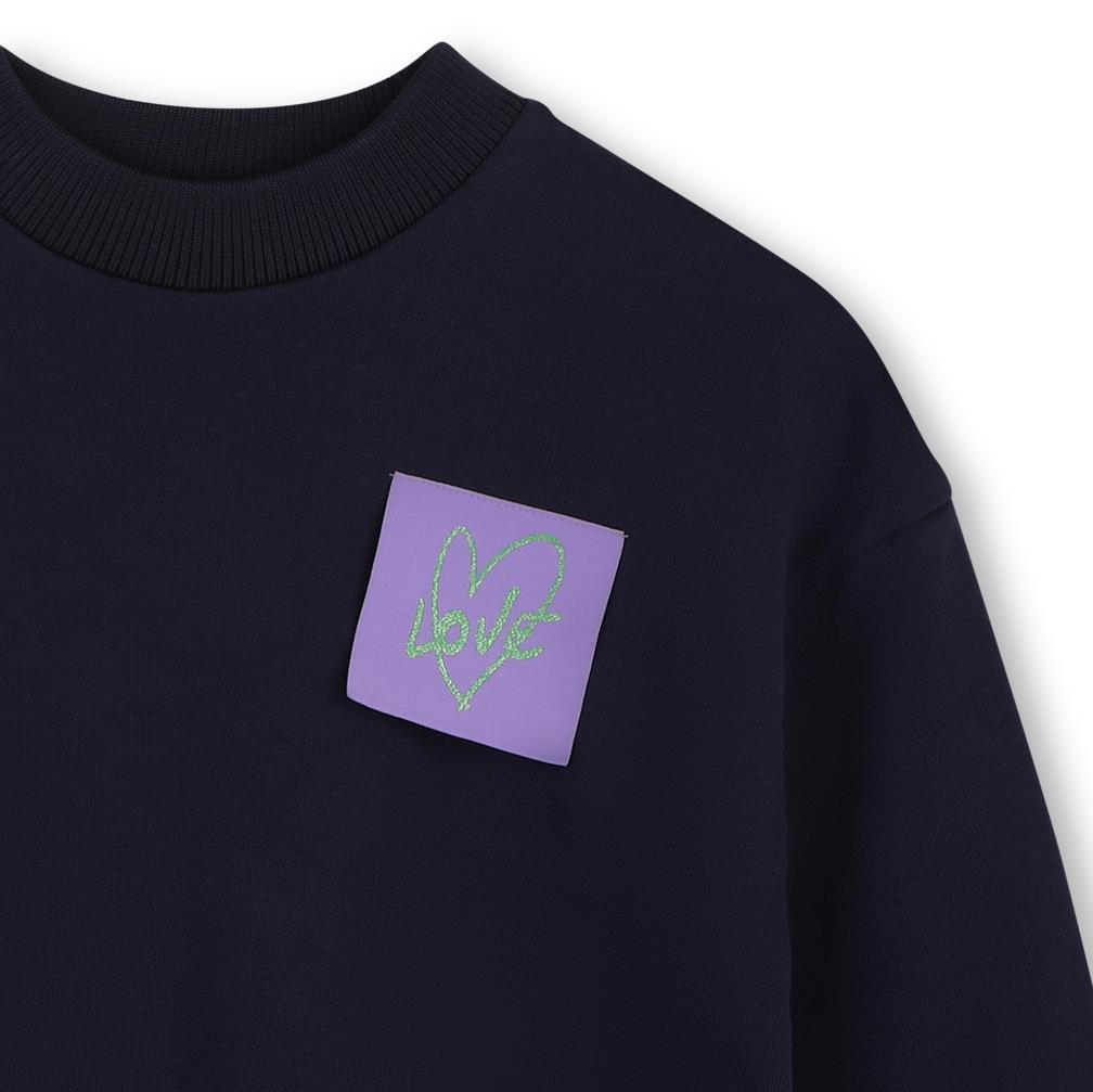 Billieblush - Robe sweat navy backprint paost it