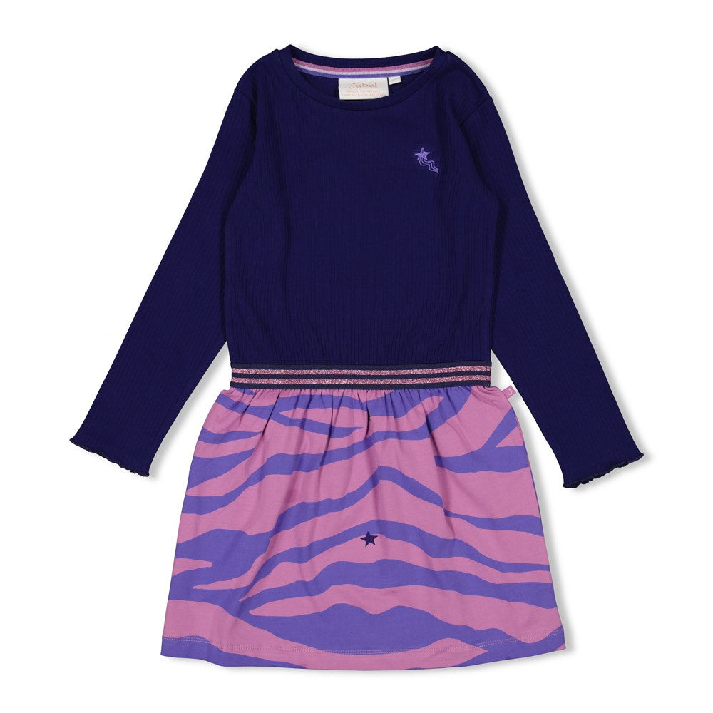 Jubel - Robe bi-matière indigo Wild Soul