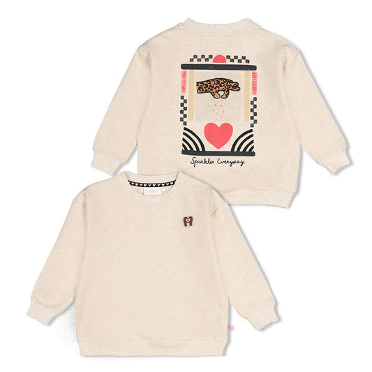 Jubel – City Chic-Sweatshirt in gebrochenem Weiß mit Rückenaufdruck