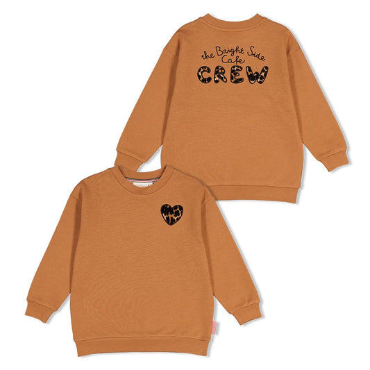 Jubel - Sudadera City Chic camel con estampado trasero