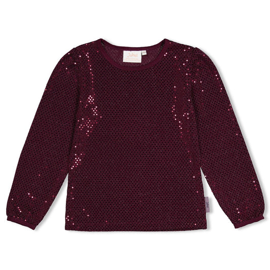 Jubel - T-shirt à paillettes bordeaux Daily Princess