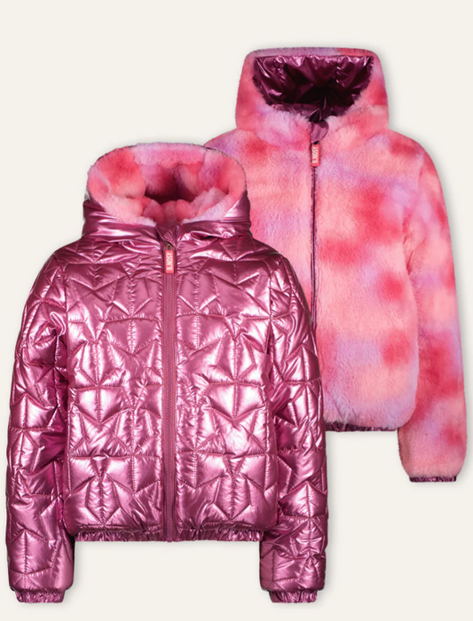 B.Nosy - Manteau réversible ruby rose Jessie