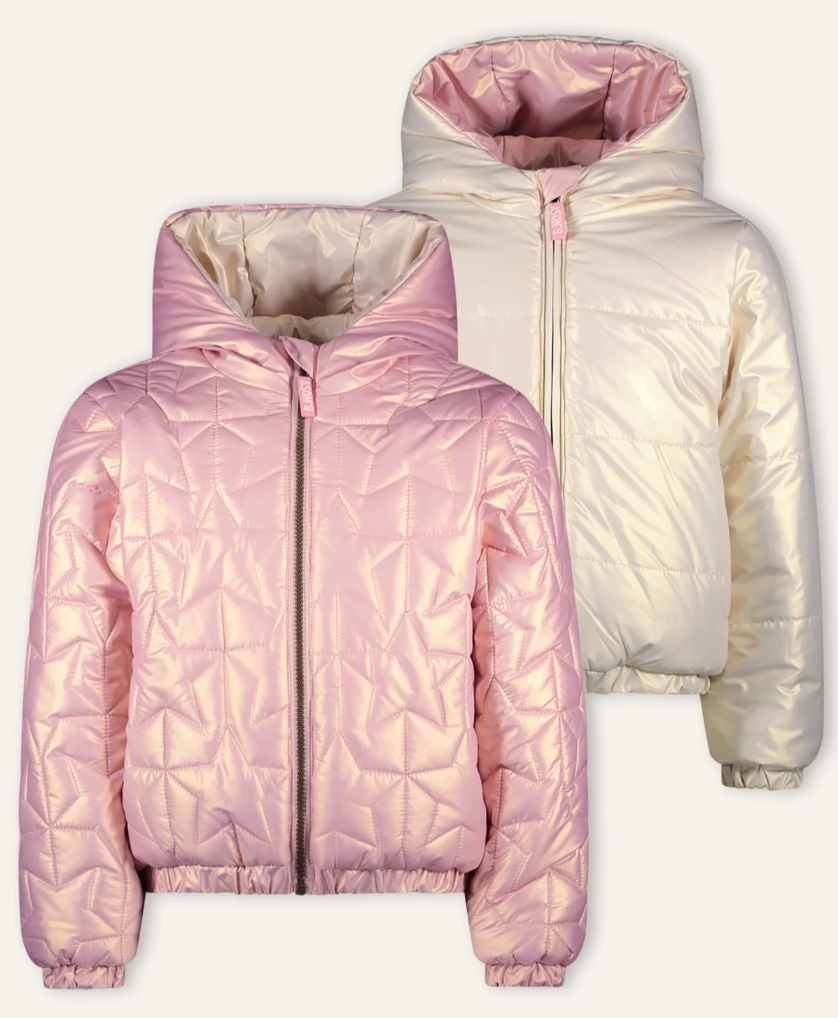 B.Nosy - Manteau réversible rose poudré & nacré Jessie