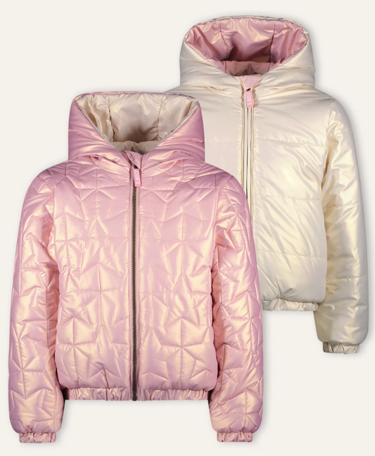 B.Nosy - Manteau réversible rose poudré & nacré Jessie
