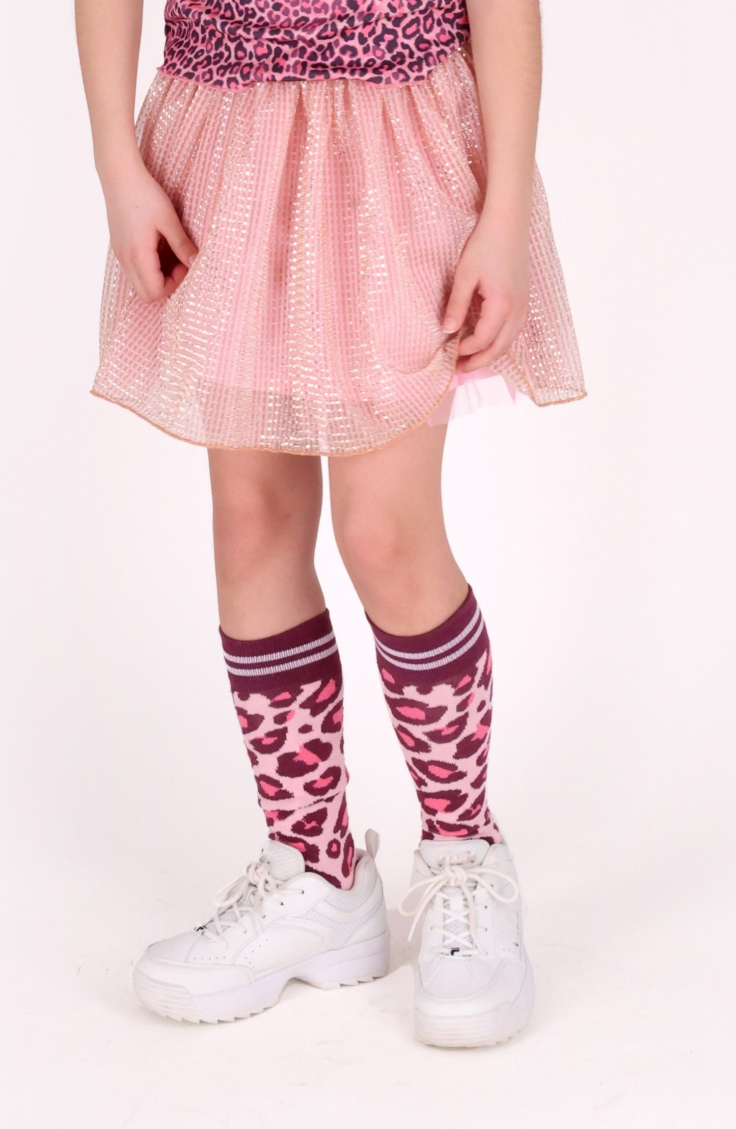B.Nosy - Chaussettes hautes blush léopard Missy