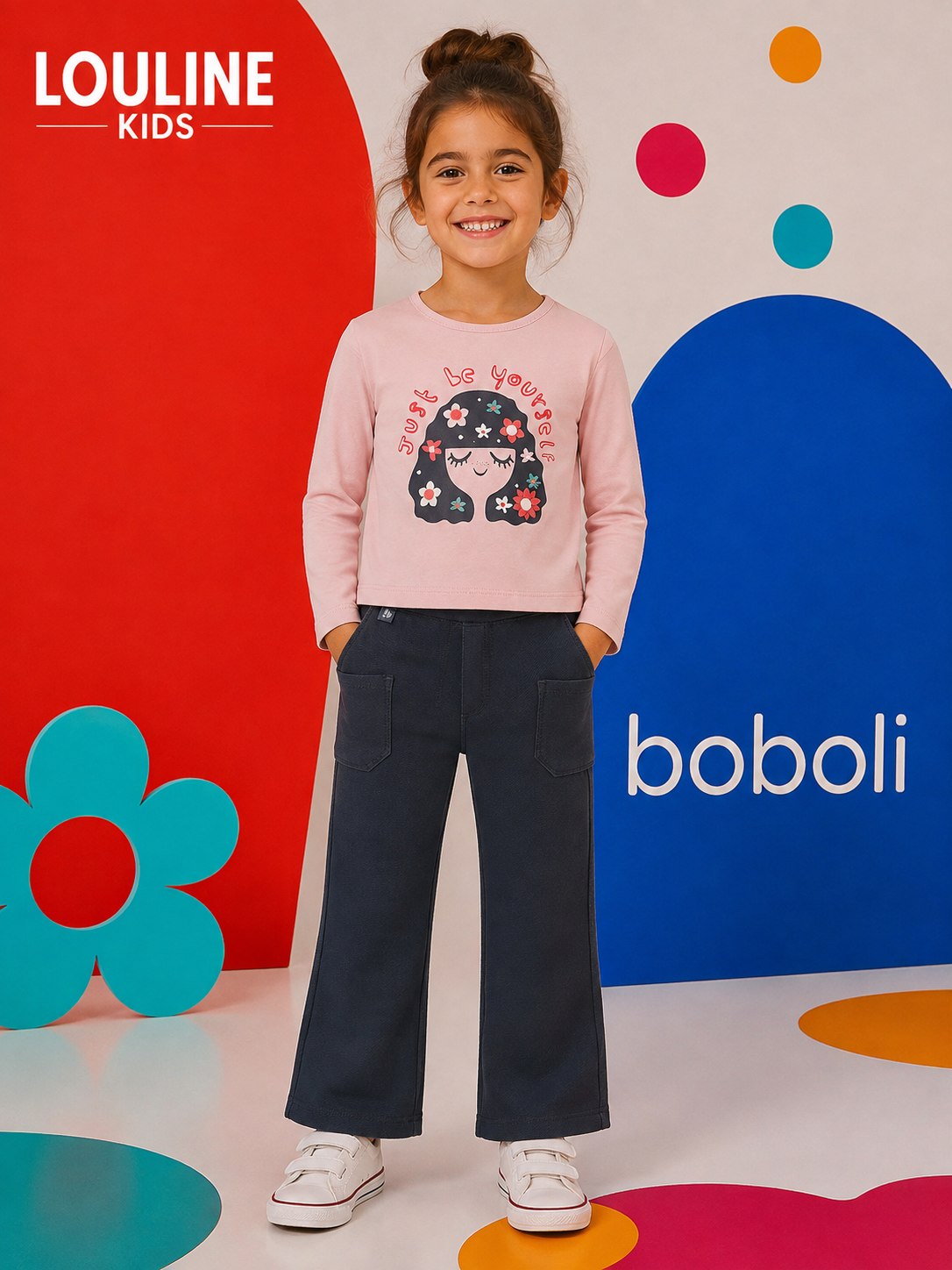 Boboli - T-shirt rose FLOWERS