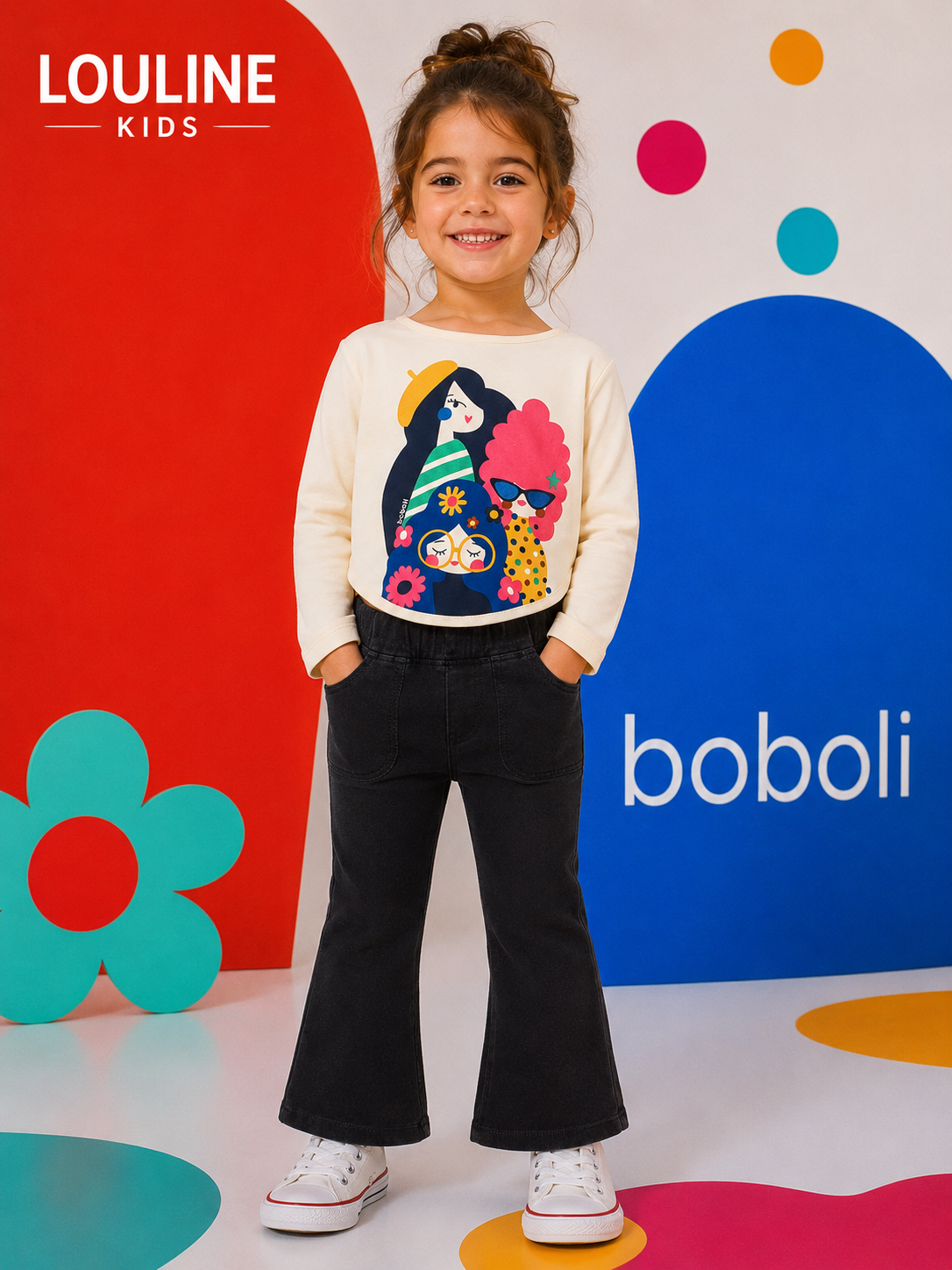 Boboli - T-shirt écru Mademoiselles