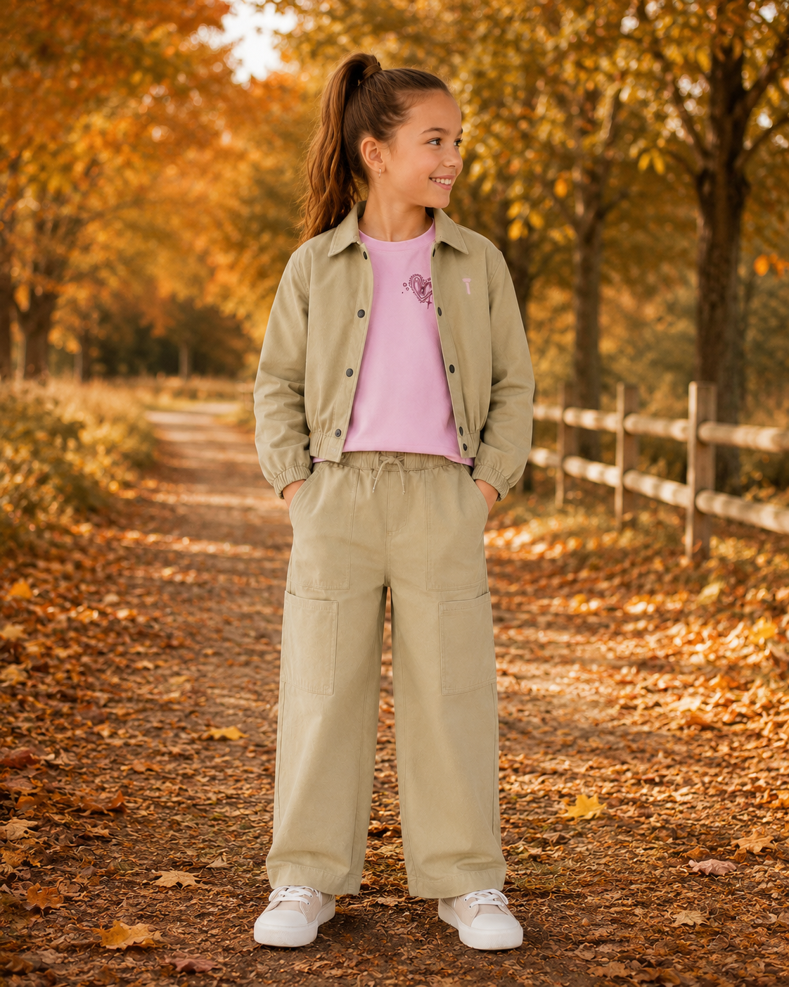 QPI - Veste kaki backprint Flo