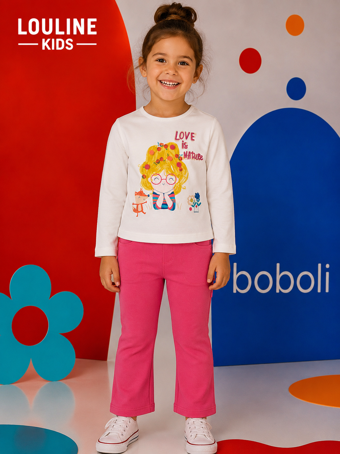 Boboli - T-shirt offwhite " Love is Nature "