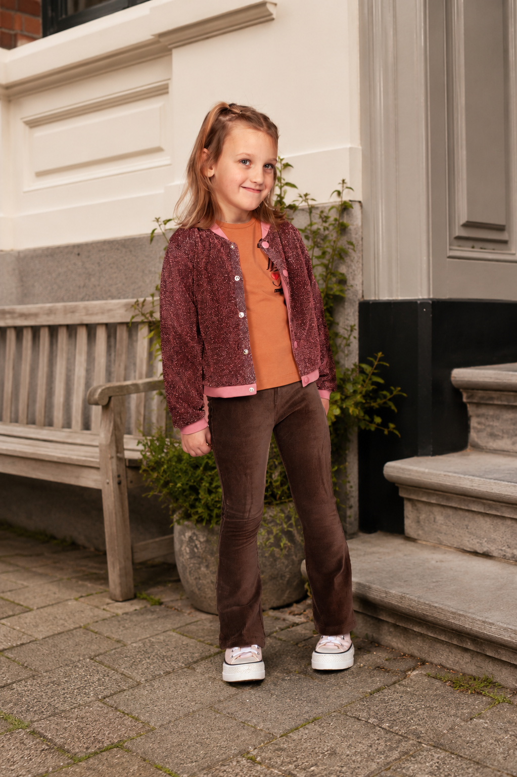 Jubel - Pantalon en velours flare brun City Chic