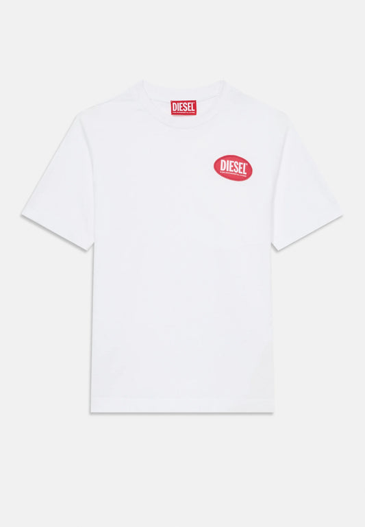 Diesel - White T -Shirt Tpatch Over